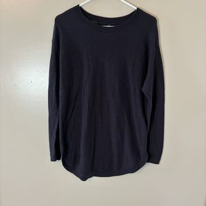 Talbots Cashmere Blend Sweater Long Sleeves Black Round Hem Tunic Size M…